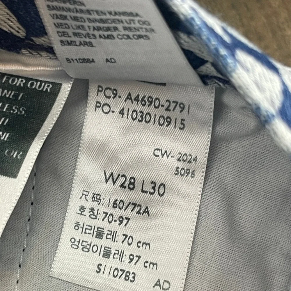 Levi's 501 Jeans Womens‎ 28 Blue White Warped Checkerboard Punk Skater Y2K